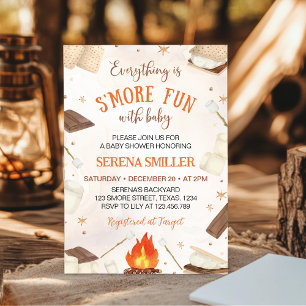 Invitation S'more Amusant avec le Baby shower de feu de camp 