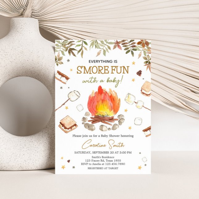 Invitation S'more Campfire Baby Shower (Everything Smore Fun Campfire Baby Shower Invitation)