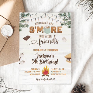 Invitation S'more de plaisir avec des amis Camping Anniversai