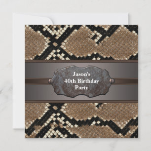 Invitation Snakeskin Metal Mans 40e anniversaire