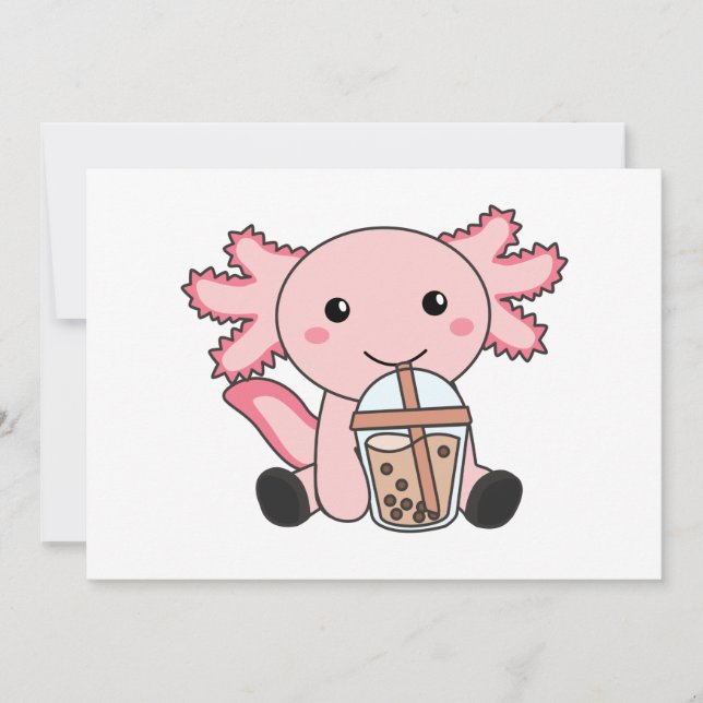 Invitation Snaxolotl Axolotl Amateurs de thé à bulles Animaux (Devant)