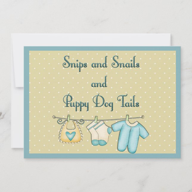 Invitation Snips Escargots Chien Chien Chien Tails Baby showe (Devant)
