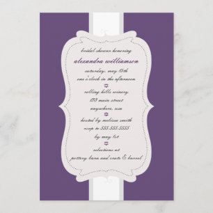 Invitation snob de Fête de la mariée {pourpre}