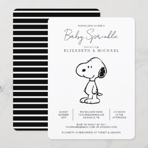 Invitation Snoopy d'arachides - Saupoudrer bébé