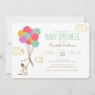 Invitation Snoopy et Ballons Bébé Sprinkel