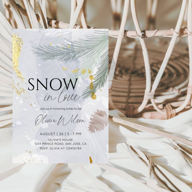 Invitation Snow in Love Winter Bridal Shower - Elegant Frost  (Créateur téléchargé)