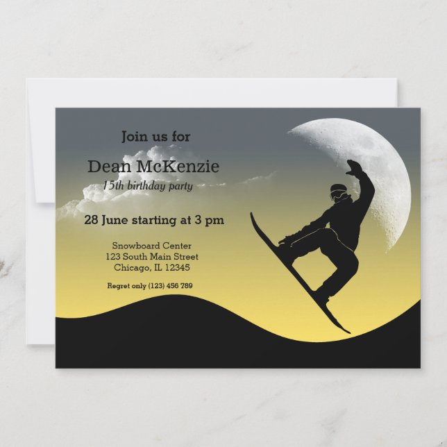 Invitation Snowboard (Devant)