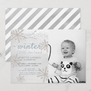 Invitation Snowflake Winter Onederland 1ère photo Anniversair