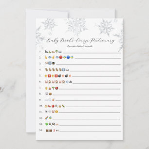 Invitation Snowflakes Baby Books Emoji Game Card