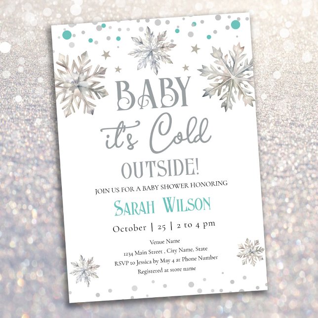 Invitation Snowflakes Baby It's Cold Outside Baby shower (Créateur téléchargé)