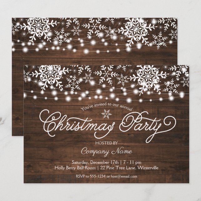 Invitation Snowflakes de la société Russe String Lights Noël (Devant / Derrière)