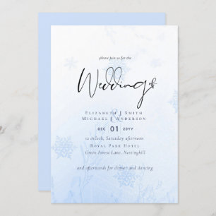 Invitation Snowflakes en décembre Budget de mariage d'hiver