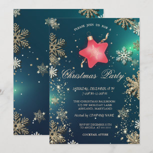 Invitation Snowflakes en or, Christmas Star Orament Company