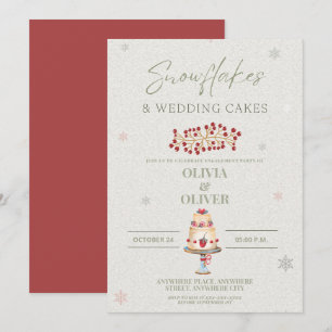 Invitation Snowflakes et mariage gâteau fiançailles