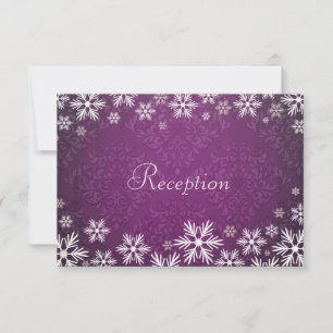 Invitation Snowflakes et Purple Mariage damassé Réception