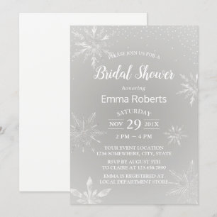 Invitation Snowflakes Fête des mariées de mariage hivernal