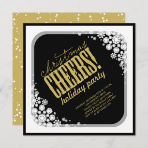 Invitation Snowflakes Frame Noël Soirée de Noël