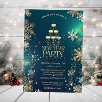 Snowflakes Gold, Champagne Glass Company Party