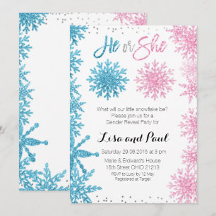 Invitation Snowflakes Sexe hiver révéler l'invitation