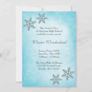 Invitation Snowflakes Turquoise Prom Formel des Wonderland