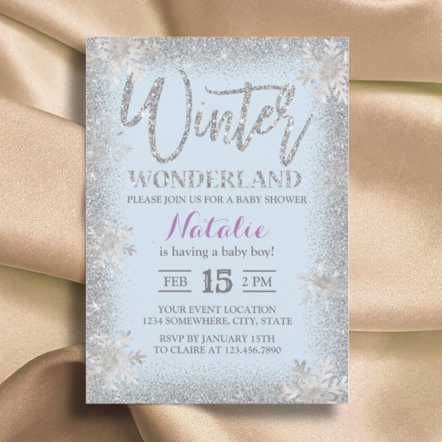 Invitation Snowflakes Winter Wonderland Baby shower (Créateur téléchargé)