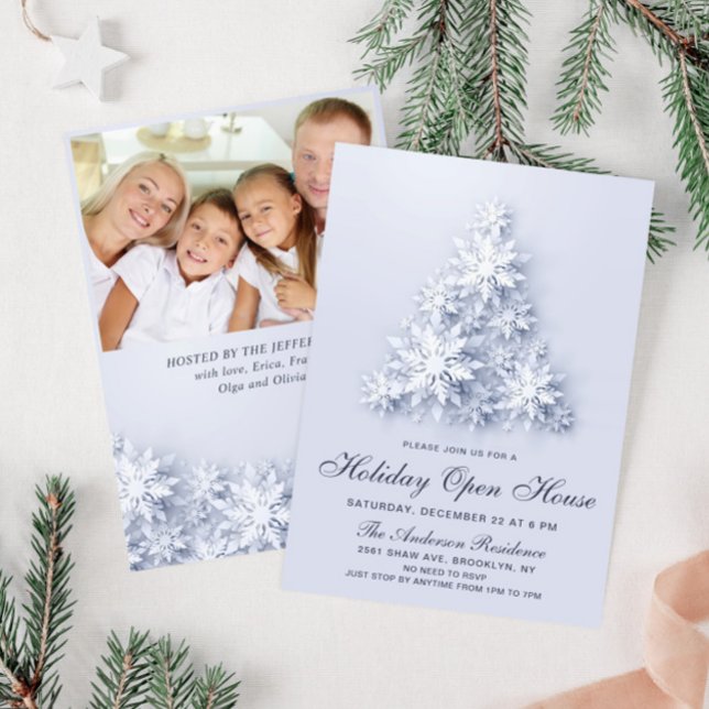 Invitation Snowflics Christmas Tree Holiday Open House (Créateur téléchargé)