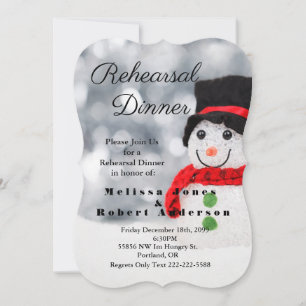 Invitation Snowman d'hiver avec Top Hat Rehearsdîner