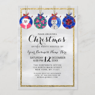 Invitation Snowman Père Noël Floral Ornamals Entreprise Noël