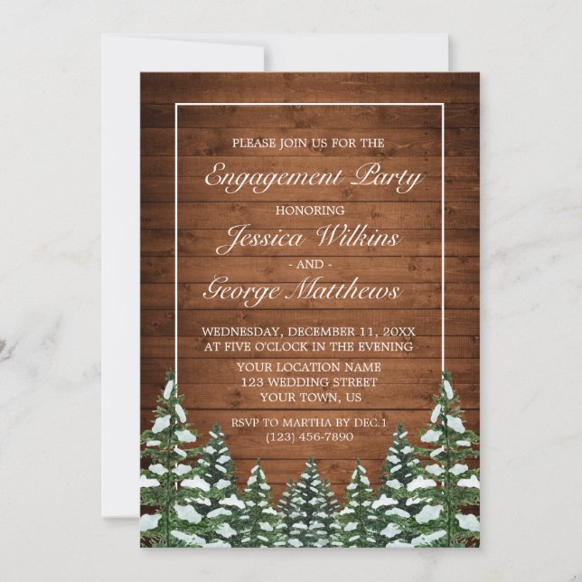 Invitation Snowwood & Forest Country Pine Party (Devant)