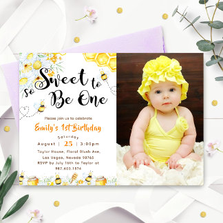 Invitation So Sweet To Be One 1st Birthday Photo