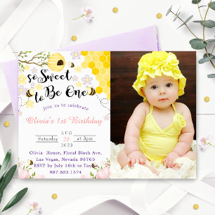 Invitation So Sweet To Be One 1st Birthday Photo
