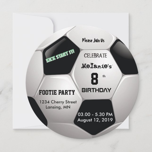 Invitation Soccer Amusement ⚽ Anniversaire Fête Epic (Devant)