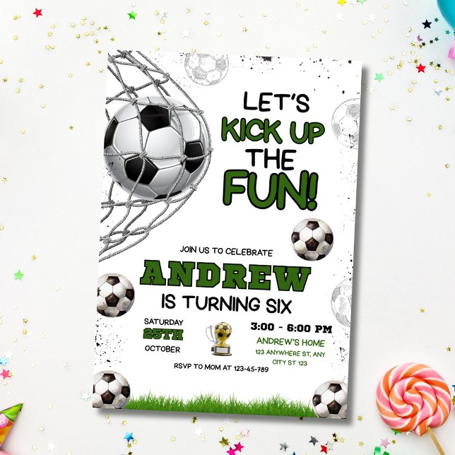 Invitation Soccer Anniversaire Invitation, Garçons Sports Ann (Créateur téléchargé)