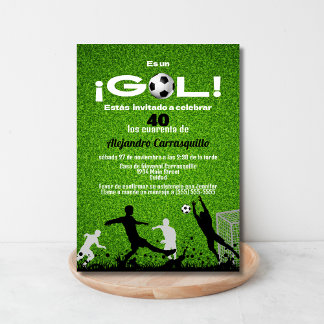 Invitation Soccer espagnol Fête d'anniversaire homme n'import
