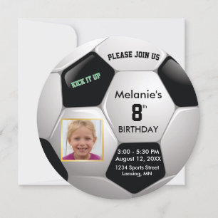 Invitation Soccer Fun ⚽ Photo Anniversaire Fête Epic