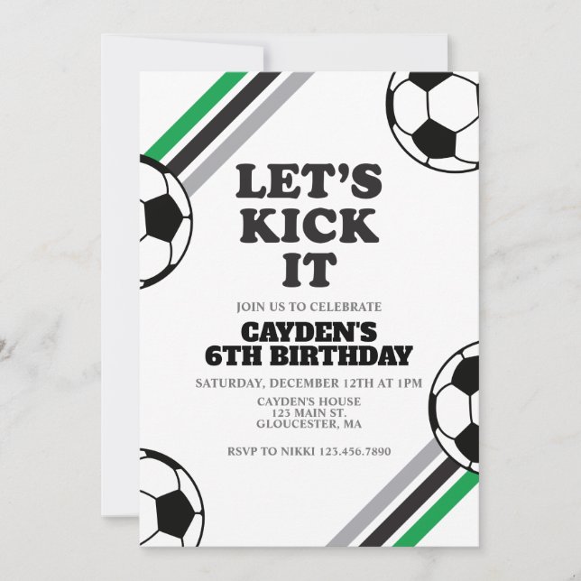 Invitation Soccer On le frappe Anniversaire (Devant)