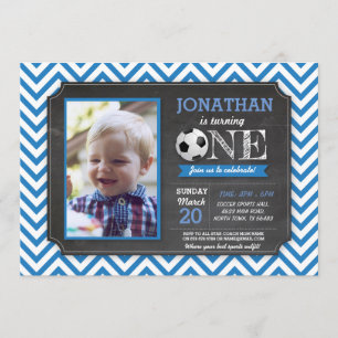 Invitation Soccer Party Foot ball 1er Anniversaire Photo Invi