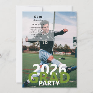 Invitation Soccer Photo Graduation Party