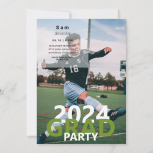 Invitation Soccer Photo Graduation Party 2024