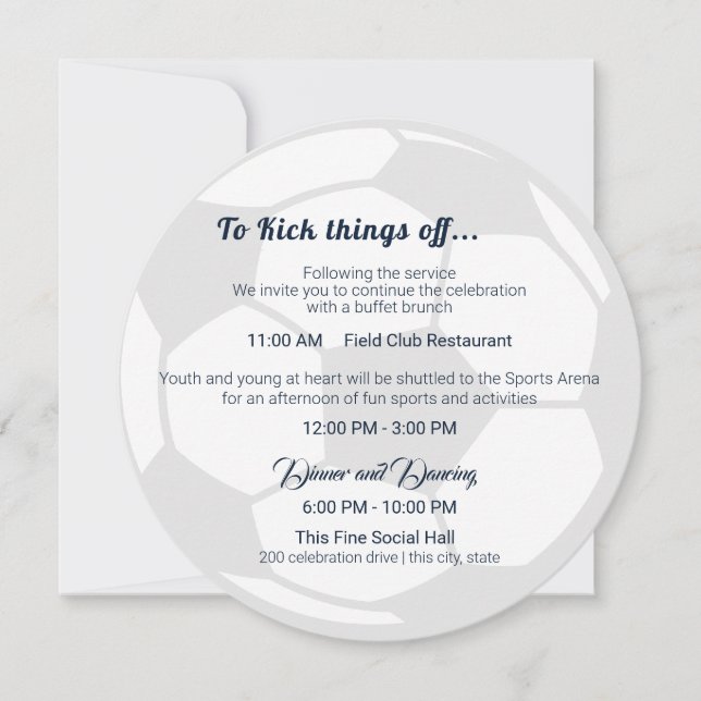 Invitation Soccer Sport Bar Mitzvah Détails et informations (Devant)