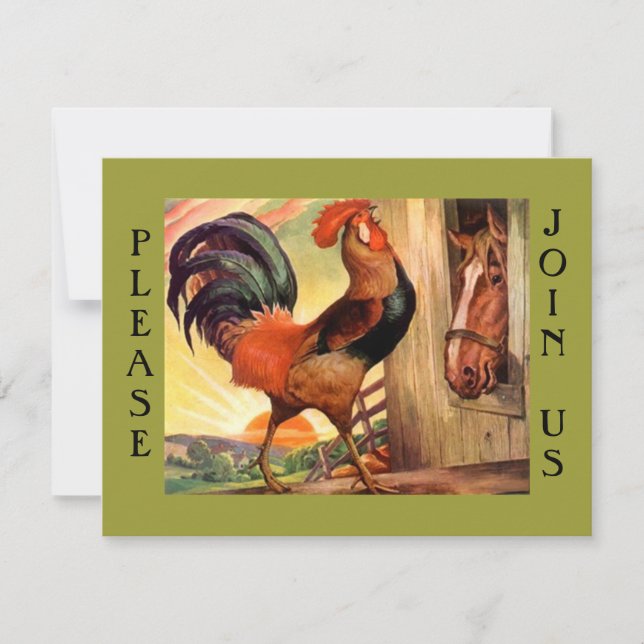 Invitation sociale de partie de coq de (Devant)