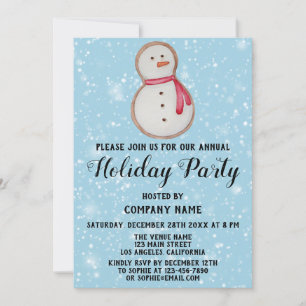 Invitation Société de biscuits de Noël Fête de vacances Bleu