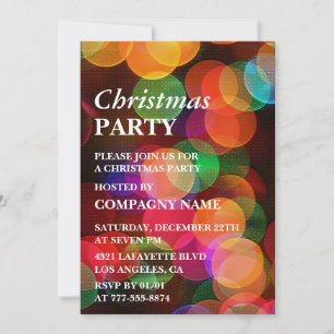 Invitation Société Noël fête colorée Confetti Sparkle
