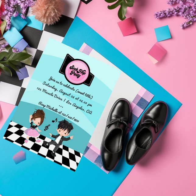 Invitation Sock Hop Party (Créateur téléchargé)