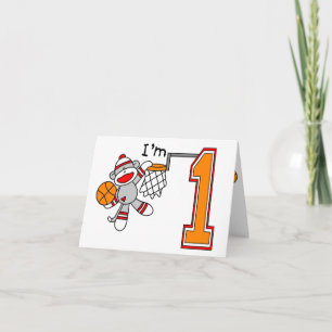 Invitation Sock Monkey Hoops 1er Anniversaire Remplissage Inv