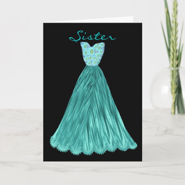 Invitation SOEUR Be My Bridesmaid RICH TURQUOISE BLEU robe (Devant)