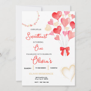 Invitation Soeur douce Saint Valentin Première fête d'anniver
