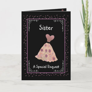 Invitation SOEUR - Maid of Honor - Robe de pêche et de mauve