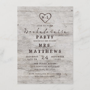 Invitation Soeurs sculptées Soirée Rustique Bachelorette Part