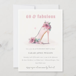 Invitation Soft 60 Fabuleux Blush High Heels Floral Anniversa
